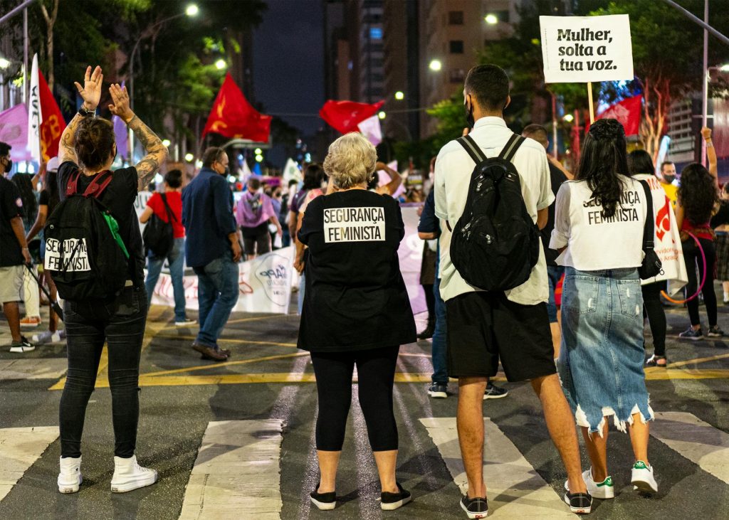 people protesting on the street